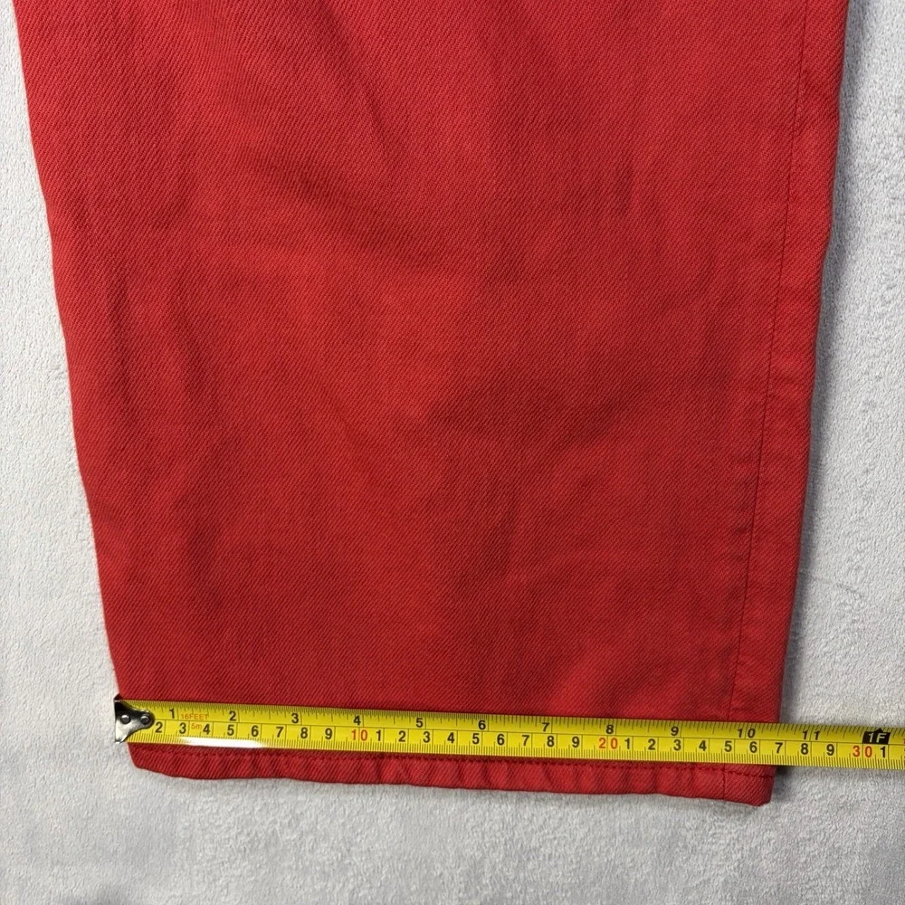 Tommy Hilfiger Jeans Women's Size 24X32 Actual 24X24.5  Red High-Rise Wide-Leg